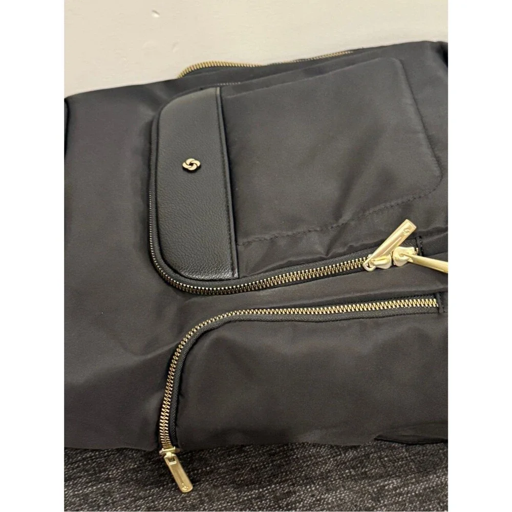 Samsonite Black Men's Travel Backpack with Gold Hardware, women’s bag 🏖️